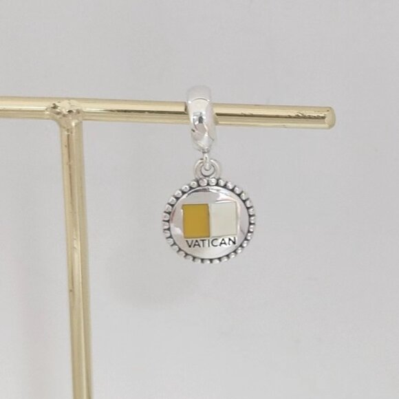 Pandora Vatican Flag Exclusive Dangle Charm Travel Vacation S925 Silver with box - Picture 4 of 7